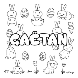 Coloraci&oacute;n del nombre GA&Euml;TAN - decorado Pascua