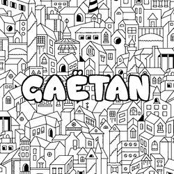 Coloraci&oacute;n del nombre GA&Euml;TAN - decorado ciudad
