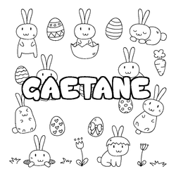 Coloraci&oacute;n del nombre GAETANE - decorado Pascua