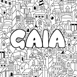 Coloraci&oacute;n del nombre GAIA - decorado ciudad