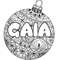 Coloraci&oacute;n del nombre GAIA - decorado bola de Navidad