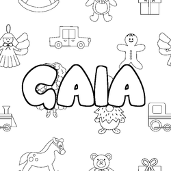 Coloraci&oacute;n del nombre GAIA - decorado juguetes