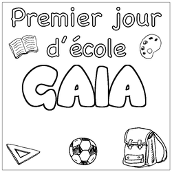 Coloraci&oacute;n del nombre GAIA - decorado primer d&iacute;a de escuela