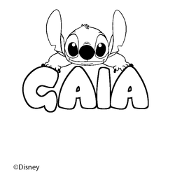 Coloraci&oacute;n del nombre GAIA - decorado Stitch