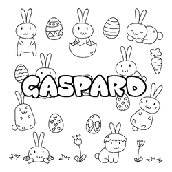 Coloraci&oacute;n del nombre GASPARD - decorado Pascua