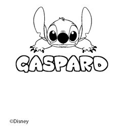 Coloraci&oacute;n del nombre GASPARD - decorado Stitch