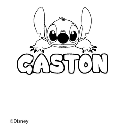 Coloraci&oacute;n del nombre GASTON - decorado Stitch