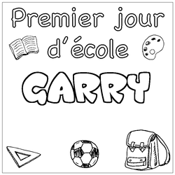 Coloraci&oacute;n del nombre GARRY - decorado primer d&iacute;a de escuela