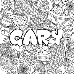 Coloraci&oacute;n del nombre GARY - decorado mandala de frutas