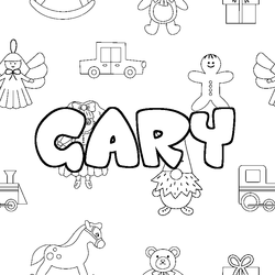 Coloraci&oacute;n del nombre GARY - decorado juguetes