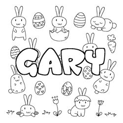 Coloraci&oacute;n del nombre GARY - decorado Pascua