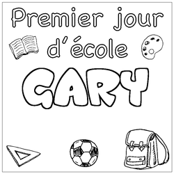Coloraci&oacute;n del nombre GARY - decorado primer d&iacute;a de escuela