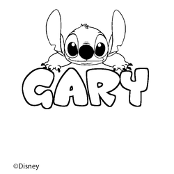 Coloraci&oacute;n del nombre GARY - decorado Stitch