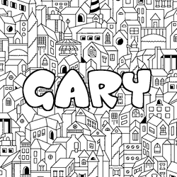 Coloraci&oacute;n del nombre GARY - decorado ciudad