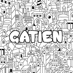 Coloraci&oacute;n del nombre GATIEN - decorado ciudad