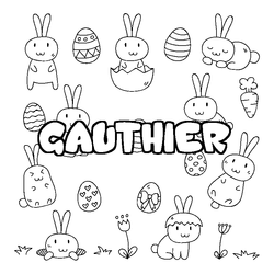 Coloraci&oacute;n del nombre GAUTHIER - decorado Pascua