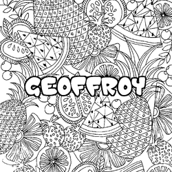 Coloraci&oacute;n del nombre GEOFFROY - decorado mandala de frutas