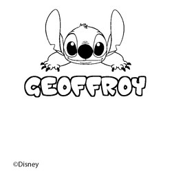 Coloraci&oacute;n del nombre GEOFFROY - decorado Stitch