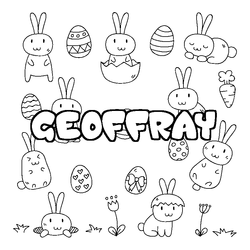 Coloraci&oacute;n del nombre GEOFFRAY - decorado Pascua