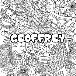 Coloraci&oacute;n del nombre GEOFFREY - decorado mandala de frutas