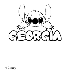 Coloraci&oacute;n del nombre GEORGIA - decorado Stitch