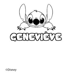 Coloraci&oacute;n del nombre GENEVI&Egrave;VE - decorado Stitch