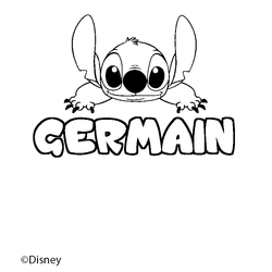 Coloraci&oacute;n del nombre GERMAIN - decorado Stitch