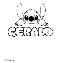 Coloraci&oacute;n del nombre GERAUD - decorado Stitch