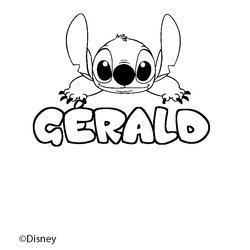 Coloraci&oacute;n del nombre G&Eacute;RALD - decorado Stitch