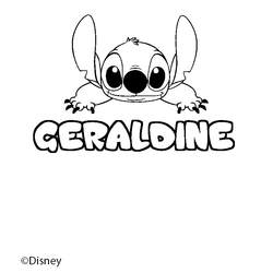 Coloraci&oacute;n del nombre GERALDINE - decorado Stitch