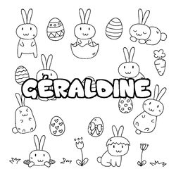 Coloraci&oacute;n del nombre G&Eacute;RALDINE - decorado Pascua