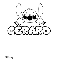Coloraci&oacute;n del nombre G&Eacute;RARD - decorado Stitch