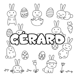 Coloraci&oacute;n del nombre G&Eacute;RARD - decorado Pascua