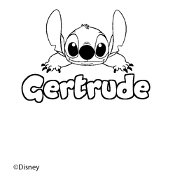 Coloraci&oacute;n del nombre Gertrude - decorado Stitch