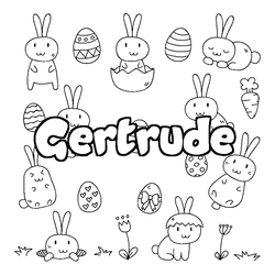 Coloraci&oacute;n del nombre Gertrude - decorado Pascua