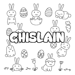 Coloraci&oacute;n del nombre GHISLAIN - decorado Pascua