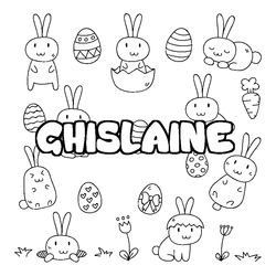 Coloraci&oacute;n del nombre GHISLAINE - decorado Pascua