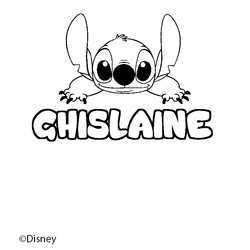 Coloraci&oacute;n del nombre GHISLAINE - decorado Stitch