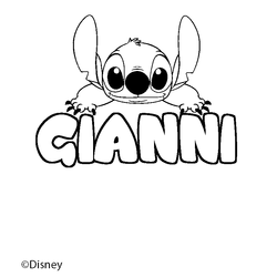 Coloraci&oacute;n del nombre GIANNI - decorado Stitch