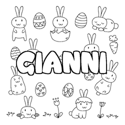 Coloraci&oacute;n del nombre GIANNI - decorado Pascua