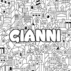 Coloraci&oacute;n del nombre GIANNI - decorado ciudad