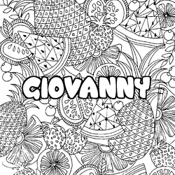 Coloraci&oacute;n del nombre GIOVANNY - decorado mandala de frutas