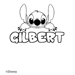 Coloraci&oacute;n del nombre GILBERT - decorado Stitch