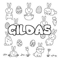 Coloraci&oacute;n del nombre GILDAS - decorado Pascua