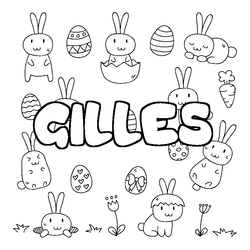 Coloraci&oacute;n del nombre GILLES - decorado Pascua