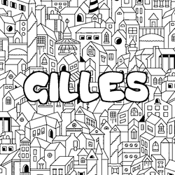 Coloraci&oacute;n del nombre GILLES - decorado ciudad