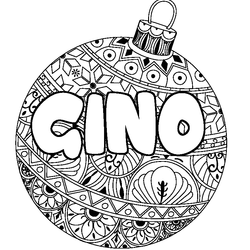 Coloraci&oacute;n del nombre GINO - decorado bola de Navidad