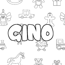 Coloraci&oacute;n del nombre GINO - decorado juguetes