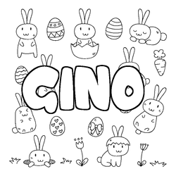 Coloraci&oacute;n del nombre GINO - decorado Pascua