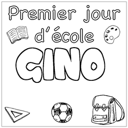 Coloraci&oacute;n del nombre GINO - decorado primer d&iacute;a de escuela
